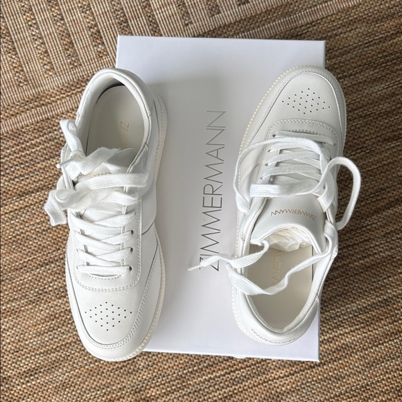 Zimmermann Shoes - Zimmermann White Leather Sneakers